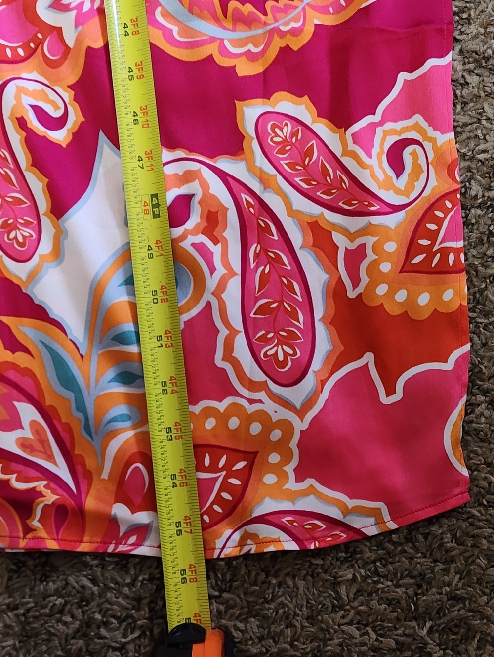 Van Winkle Co Women's Tank Maxi Nightgown Bold Paisley Large Pockets Boho NWT - Picture 6 of 7